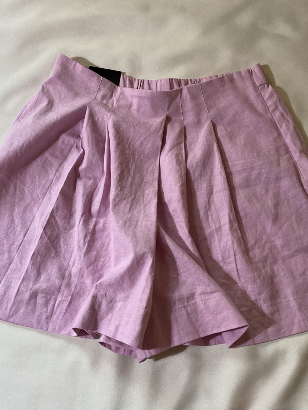 Banana Republic Light Purple pleated Linen-Blend Skirt